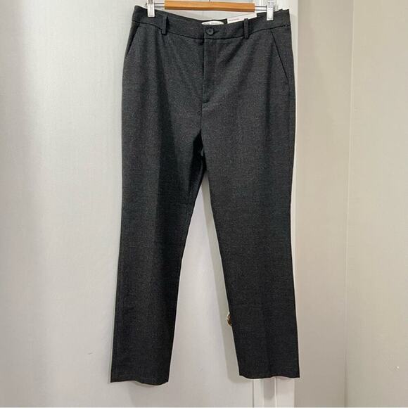 Zara Gray and Black HIGH-RISE CHECK SCULPTING TROUSERS Size 12 US - Picture 7 of 11